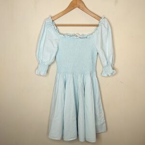 Mi Ami Francesca Puff Sleeve Smocked Dress w/ Pockets